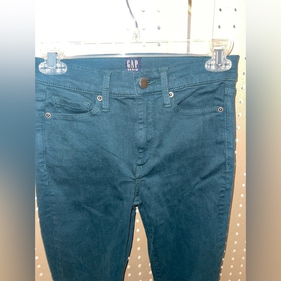 Gap‎ green denim jeans size 0 25” Regular True Skinny - Picture 3 of 8